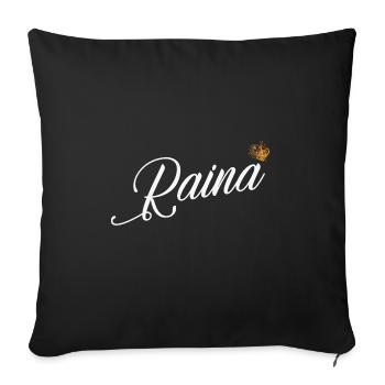 Raina Nom personnalisé pour les femmes Enfants Tout-petits - Raina - Housse de coussin décorative 45 x 45 cm - noir - Devant