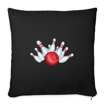 Bowling Strike | Bowling ball - Sofa pillowcase 17,3'' x 17,3'' (45 x 45 cm) - black - Front