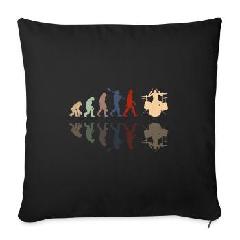 Evolution of man Drums Band Retro Vintage Drummer - Sofa pillowcase 17,3'' x 17,3'' (45 x 45 cm) - black - Front