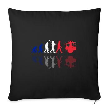 Evolution de l’homme Drums Band Retro Vintage Drummer - Housse de coussin décorative 45 x 45 cm - noir - Devant
