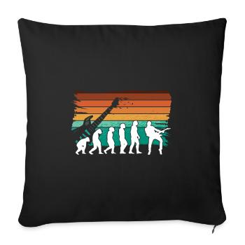Human Evolution Guitar Band Retro Vintage - Sofakissenbezug 45 x 45 cm - Schwarz - Vorne