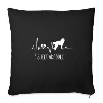 Sheepadoodle Doodle Dog - Sofa pillowcase 17,3'' x 17,3'' (45 x 45 cm) - black - Front