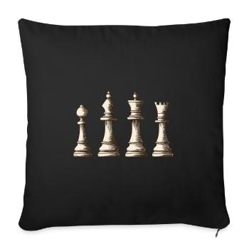 Schach - Sofakissenbezug 45 x 45 cm - Schwarz - Vorne