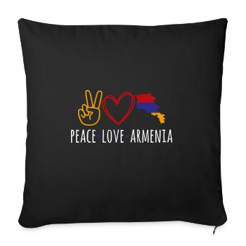 Armenian flag Armenia - Sofa pillowcase 17,3'' x 17,3'' (45 x 45 cm) - black - Front