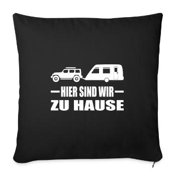 Camping - Sofakissenbezug 45 x 45 cm - Schwarz - Vorne