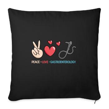Gastroenterology Endoscopy Colonoscopy - Sofa pillowcase 17,3'' x 17,3'' (45 x 45 cm) - black - Front
