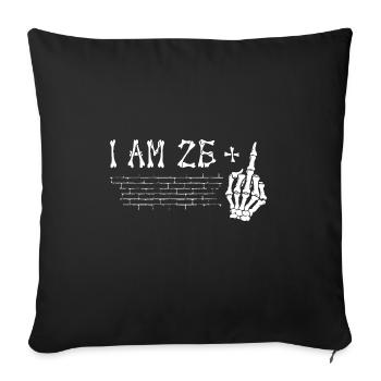 27e anniversaire squelette main - j’ai 26 ans plus moyen - Housse de coussin décorative 45 x 45 cm - noir - Devant