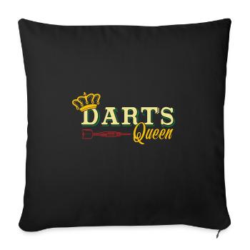 Darts Königin Darts-Spieler - Sofakissenbezug 45 x 45 cm - Schwarz - Vorne