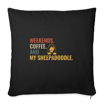 Sheepadoodle Doodle Dog - Sofa pillowcase 17,3'' x 17,3'' (45 x 45 cm) - black - Front