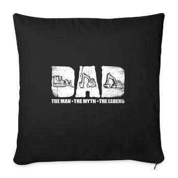 Construction machinery operator Excavator driver Excavator driver Construction workers - Sofa pillowcase 17,3'' x 17,3'' (45 x 45 cm) - black - Front