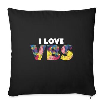 I Love VBS Vacation Bible School Crew Church - Sofa pillowcase 17,3'' x 17,3'' (45 x 45 cm) - black - Front