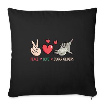 Short-headed glider Sugar Glider - Sofa pillowcase 17,3'' x 17,3'' (45 x 45 cm) - black - Front
