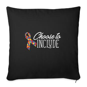 Un enseignant accéléré choisit d’inclure un thérapeute ABA - Housse de coussin décorative 45 x 45 cm - noir - Devant