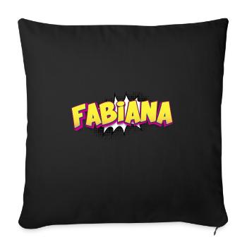 Fabiana Custom Name Comic Book Style Pop Art, - Sofa pillowcase 17,3'' x 17,3'' (45 x 45 cm) - black - Front
