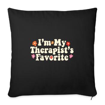 I'm My Therapist's Favorite Mental Wellness - Sofakissenbezug 45 x 45 cm - Schwarz - Vorne