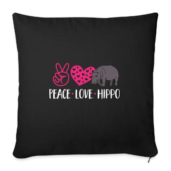 Hippopotame Hippopotame - Housse de coussin décorative 45 x 45 cm - noir - Devant