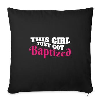 Cette jeune fille vient d’être baptisée religieuse chrétienne - Housse de coussin décorative 45 x 45 cm - noir - Devant