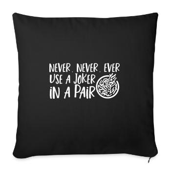 Gift for Mahjong Fans - Sofa pillowcase 17,3'' x 17,3'' (45 x 45 cm) - black - Front