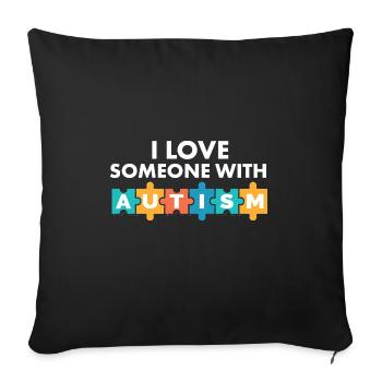 I Love Someone With Autism Awareness Month Puzzle - Sofa pillowcase 17,3'' x 17,3'' (45 x 45 cm) - black - Front