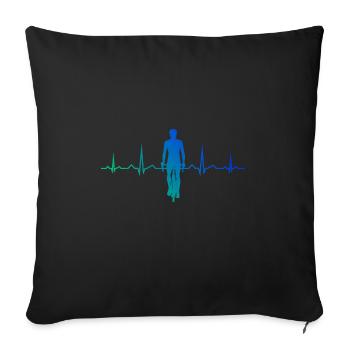 Cyclisme Cyclisme VTT Cyclistes Vélo - Housse de coussin décorative 45 x 45 cm - noir - Devant