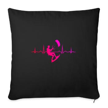 Kitesurf Kite Kitesurfing Kitesurfing Men - Sofa pillowcase 17,3'' x 17,3'' (45 x 45 cm) - black - Front