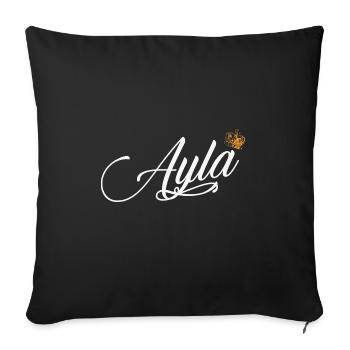 Ayla Nom personnalisé pour les femmes Enfants Tout-petits - Ayla - Housse de coussin décorative 45 x 45 cm - noir - Devant