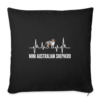 Miniature Australian Shepherd - Sofa pillowcase 17,3'' x 17,3'' (45 x 45 cm) - black - Front