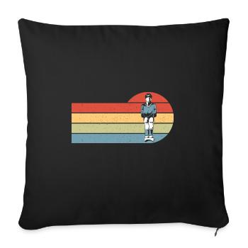Vintage Table Soccer Player Retro Foosball - Sofa pillowcase 17,3'' x 17,3'' (45 x 45 cm) - black - Front