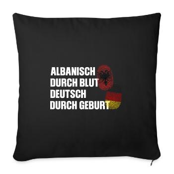 Deutsch Albanisch Deutsch Geschenk - Sofakissenbezug 45 x 45 cm - Schwarz - Vorne