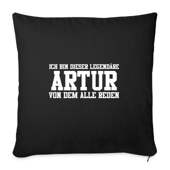 Artur Name Design - Sofakissenbezug 45 x 45 cm - Schwarz - Vorne