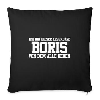 Boris Name Design - Sofakissenbezug 45 x 45 cm - Schwarz - Vorne