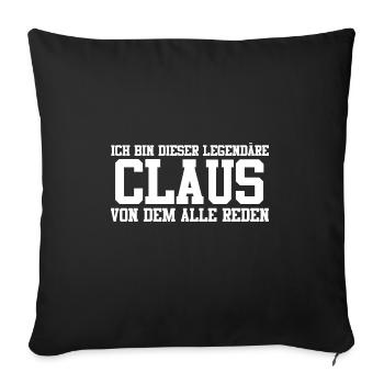 Claus Name Design - Sofakissenbezug 45 x 45 cm - Schwarz - Vorne