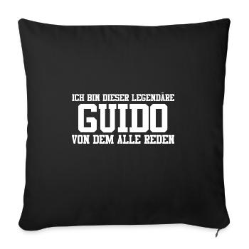 Guido Name Design - Sofakissenbezug 45 x 45 cm - Schwarz - Vorne