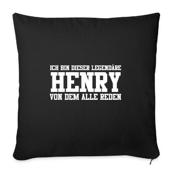 Henry Name Design - Sofakissenbezug 45 x 45 cm - Schwarz - Vorne