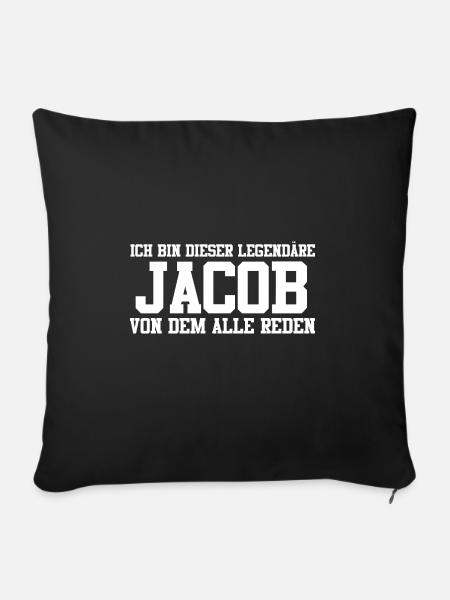 Jacob Name Design - Sofakissenbezug 45 x 45 cm - Schwarz