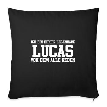 Lucas Name Design - Sofakissenbezug 45 x 45 cm - Schwarz - Vorne
