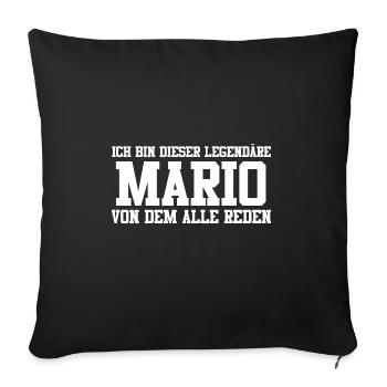Mario Name Design - Sofakissenbezug 45 x 45 cm - Schwarz - Vorne