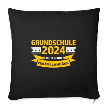 Grundschule 2024 Grundschule bestanden Abschluss 2 - Sofakissenbezug 45 x 45 cm - Schwarz - Vorne