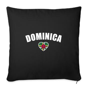 Dominica Dominican Flag - Sofa pillowcase 17,3'' x 17,3'' (45 x 45 cm) - black - Front