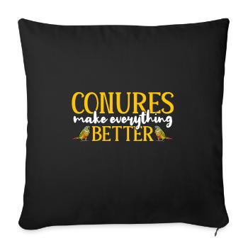 Molinasittich Perroquet Oiseau Perruche du Soleil - Housse de coussin décorative 45 x 45 cm - noir - Devant