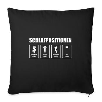 Schlafpositionen Jurastudium Geschenk Student - Sofakissenbezug 45 x 45 cm - Schwarz - Vorne