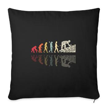 Roofer Human Evolution Retro Vintage Construction - Sofakissenbezug 45 x 45 cm - Schwarz - Vorne