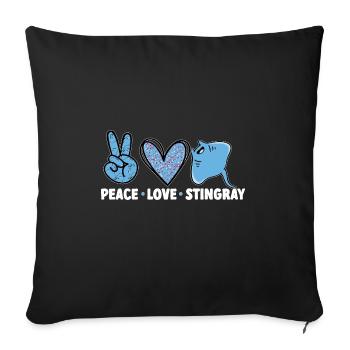 Raies pastenagues, raies manta, raies océaniques, raies - Housse de coussin décorative 45 x 45 cm - noir - Devant