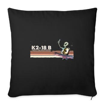 K2-18B - Lustiges Alien macht Selfie w. Webb - Sofakissenbezug 45 x 45 cm - Schwarz - Vorne