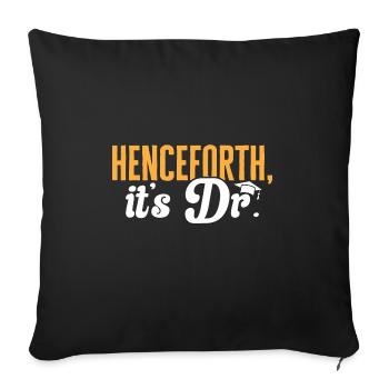 Doctorat Doctorat Doctorat Doctorat - Housse de coussin décorative 45 x 45 cm - noir - Devant