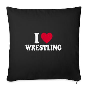 Wrestling - Sofa pillowcase 17,3'' x 17,3'' (45 x 45 cm) - black - Front