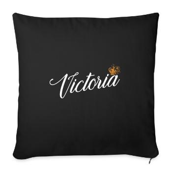 Victoria Nom personnalisé pour les femmes Enfants Tout-petits - - Housse de coussin décorative 45 x 45 cm - noir - Devant