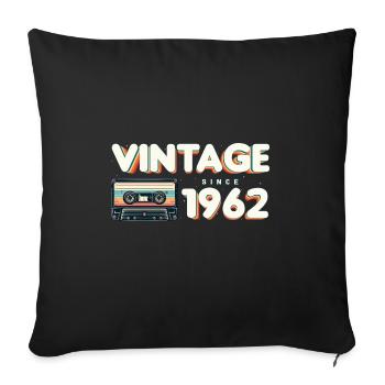 Vintage seit 1962 Nostalgik & Vintage Musik - Sofakissenbezug 45 x 45 cm - Schwarz - Vorne