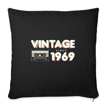 Musique Classique & Nostalgique Anniversaire - Vintage - Housse de coussin décorative 45 x 45 cm - noir - Devant