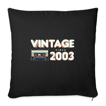 Musique vintage et anniversaire nostalgique - Vintage - Housse de coussin décorative 45 x 45 cm - noir - Devant
